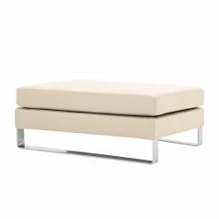 Fredriks Pouf repose-pieds Portobello - Cuir véritable - Cuir véritable Gad : Crème - Luge