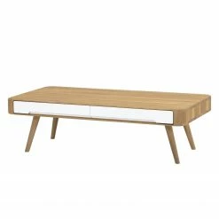 Studio Copenhagen Table basse Loca II - Chêne sauvage partiellement massif - Chêne sauvage / Blanc