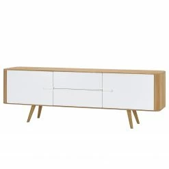Studio Copenhagen Buffet Loca I - Chêne sauvage massif - Blanc / Chêne sauvage - Largeur : 180 cm