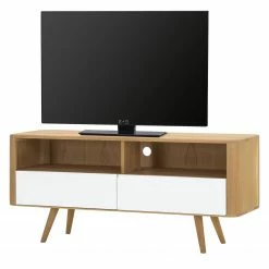 Studio Copenhagen Meuble TV Loca IV - Blanc / ChĂȘne sauvage clair