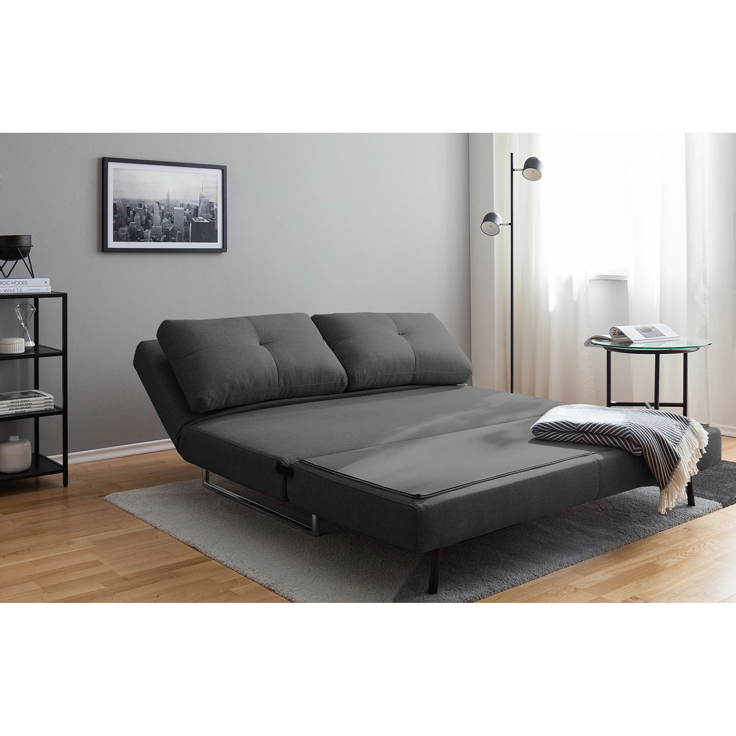 Fredriks Canapé convertible Newheaven Tissu - Tissu Lyn: Gris foncé 6 Fredriks Canapé convertible Newheaven Tissu - Tissu Lyn: Gris foncé – Image 4