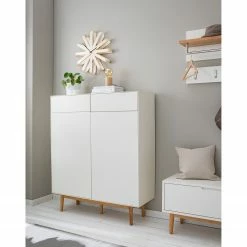 Mørteens Meuble à chaussures Lindholm II - Partiellement en chêne massif - Blanc -loftscape Boutique 1000008078 200916 16053800014 MOOD DETAILS P000000001000008078 mood