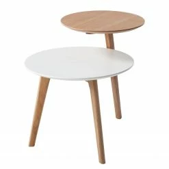 Mørteens Table d'appoint Wolka - Chêne partiellement massif - Chêne / Blanc -loftscape Boutique 1000008542 180807 09043902 GALLERYIMAGES P000000001000008542