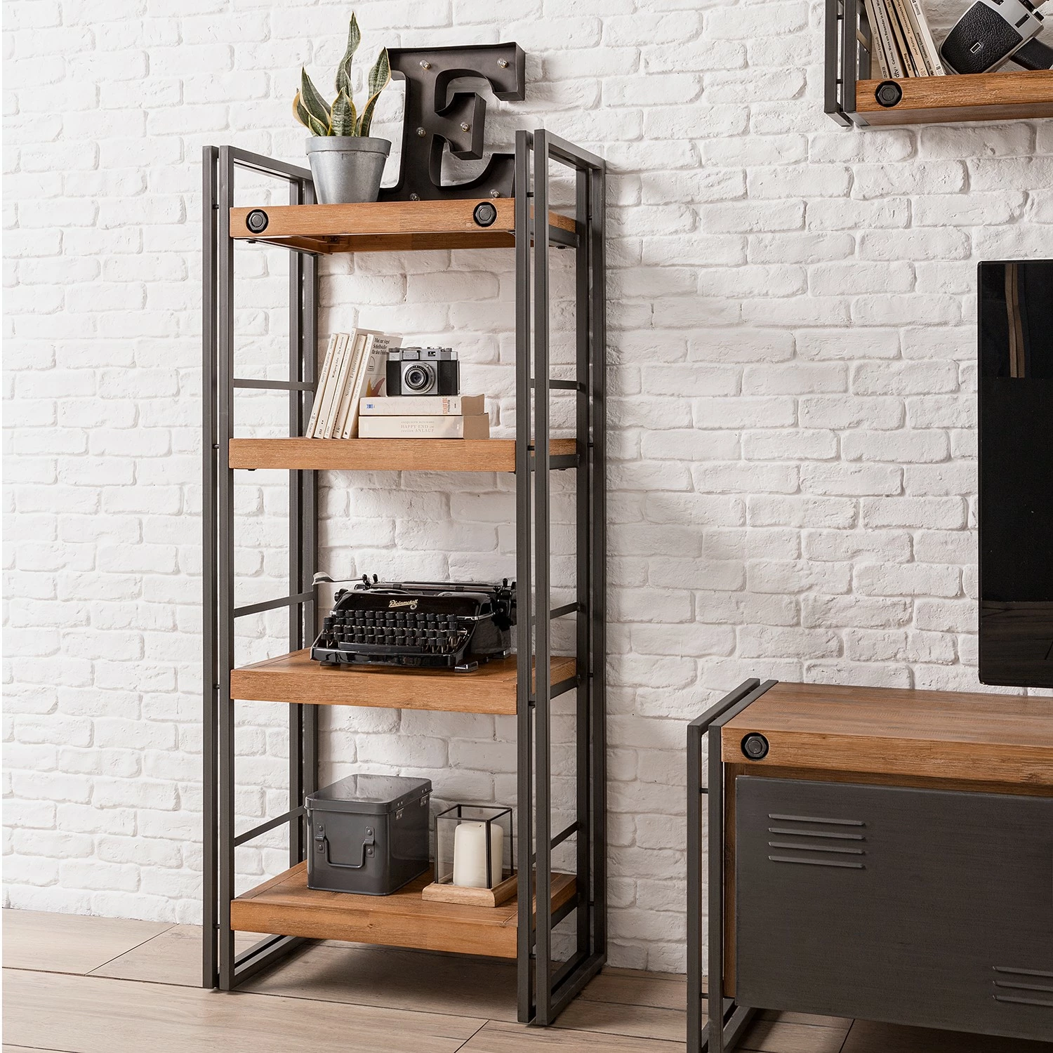 Ars manufacti Étagère Manchester IV - Acacia massif / Métal 7 Ars manufacti Étagère Manchester IV - Acacia massif / Métal – Image 5