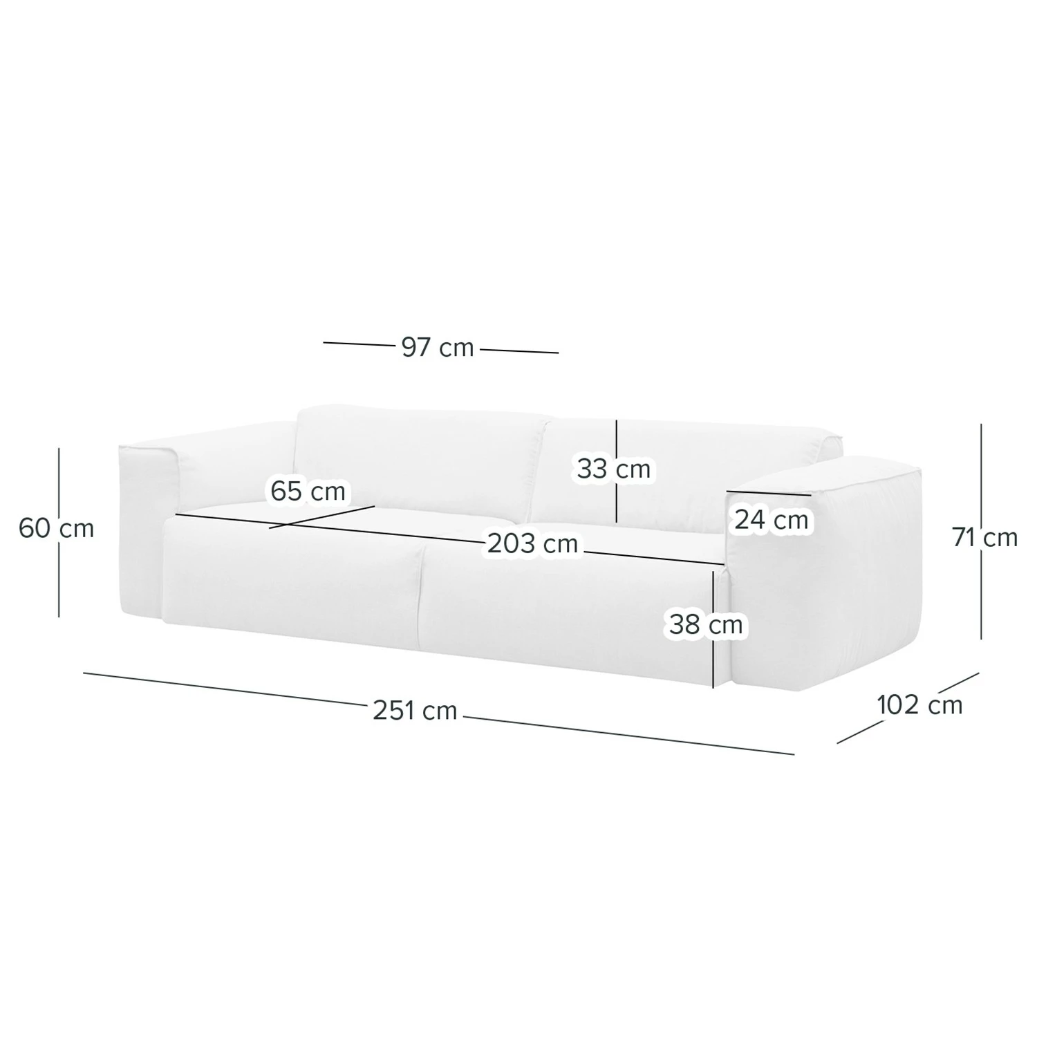 Studio Copenhagen Canapé 3 places HUDSON - Tissu Saia: Gris clair 18 Studio Copenhagen Canapé 3 places HUDSON - Tissu Saia: Gris clair – Image 16