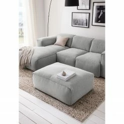 Studio Copenhagen Repose-pieds capitonné HUDSON - Tissu Saia: Gris clair -loftscape Boutique 1000011005 201130 15532700152 MOOD DETAILS P000000001000011005 mood