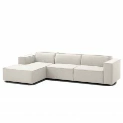 Canapé d'angle Kinx II - Tissu Milan : Blanc vieilli - Méridienne courte à gauche (vue de face) - Sans fonction -loftscape Boutique 1000011698 180619 155820611 GALLERYIMAGES P000000001000011698