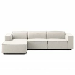 Canapé d'angle Kinx II - Tissu Milan : Blanc vieilli - Méridienne courte à gauche (vue de face) - Sans fonction -loftscape Boutique 1000011698 180619 155820613 GALLERYIMAGES P000000001000011698