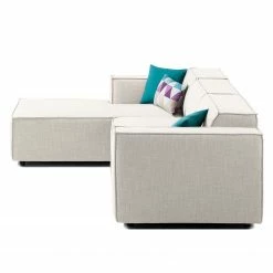 Canapé d'angle Kinx II - Tissu Milan : Blanc vieilli - Méridienne courte à gauche (vue de face) - Sans fonction -loftscape Boutique 1000011698 180619 155820614 GALLERYIMAGES P000000001000011698