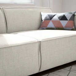 Canapé d'angle Kinx II - Tissu Milan : Blanc vieilli - Méridienne courte à gauche (vue de face) - Sans fonction -loftscape Boutique 1000011698 180619 155820617 GALLERYIMAGES P000000001000011698