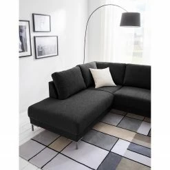 Fredriks Canapé panoramique Summer - Tissu Madu: Noir - Méridienne courte à droite / longue à gauche (vue de face) -loftscape Boutique 1000012450 201130 15533100191 DETAILS P000000001000012450