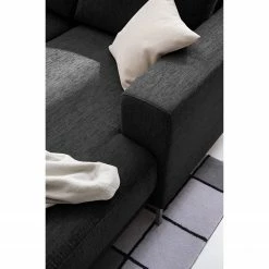 Fredriks Canapé panoramique Summer - Tissu Madu: Noir - Méridienne courte à droite / longue à gauche (vue de face) -loftscape Boutique 1000012450 201130 15533100192 DETAILS P000000001000012450