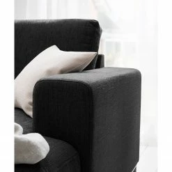 Fredriks Canapé panoramique Summer - Tissu Madu: Noir - Méridienne courte à droite / longue à gauche (vue de face) -loftscape Boutique 1000012450 201130 15533100193 DETAILS P000000001000012450