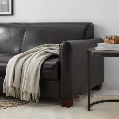 Maison Belfort Canapé Fragola (3 places) - Cuir véritable Marron foncé -loftscape Boutique 1000015214 201127 16483100051 DETAILS P000000001000015214