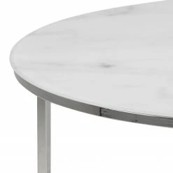 Fredriks Table basse Katori III - Imitation marbre blanc / Chrome -loftscape Boutique 1000015595 200610 06431300005 DETAILS P000000001000015595