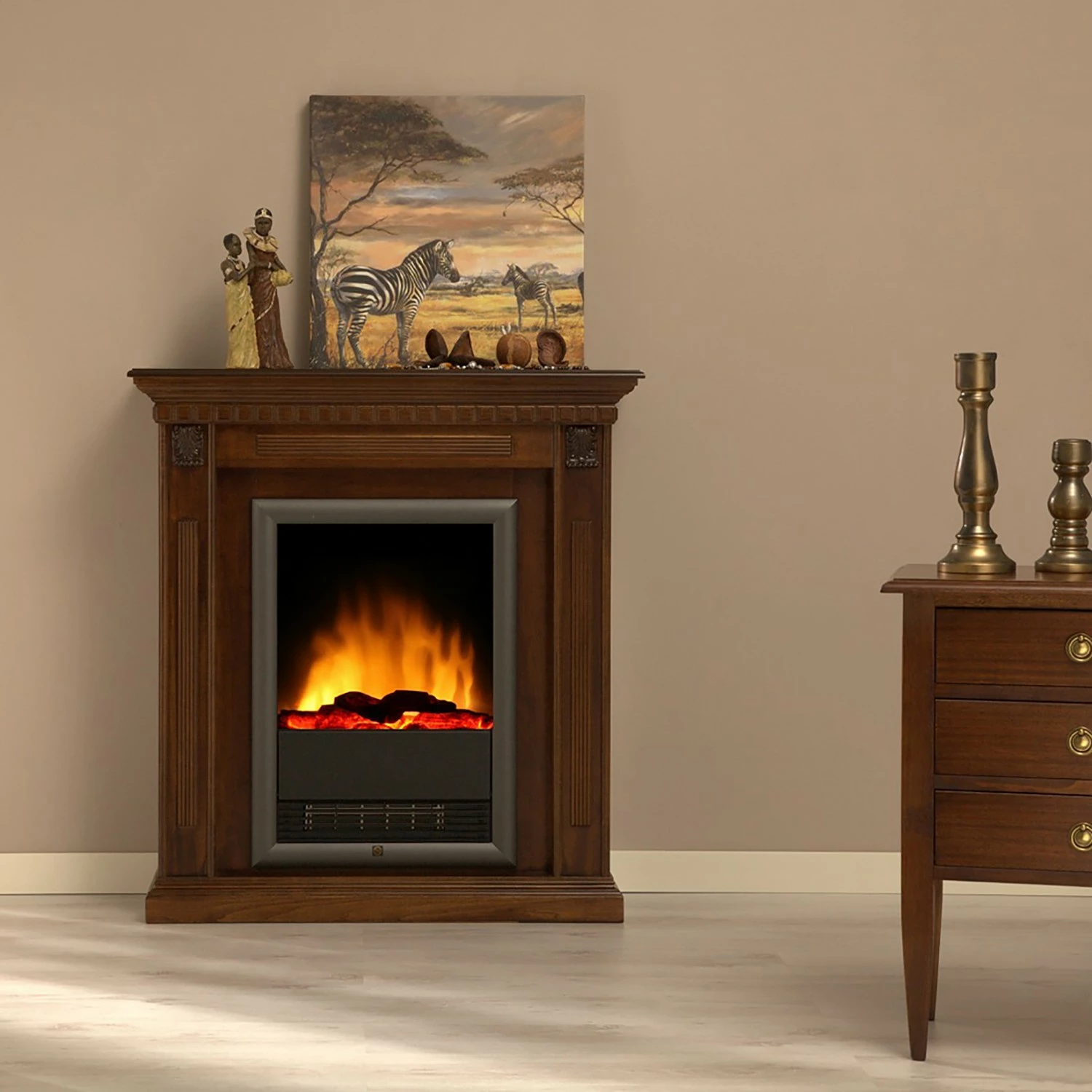 Montreux Cheminée électrique Abda - Marron colonial 4 Montreux Cheminée électrique Abda - Marron colonial – Image 2