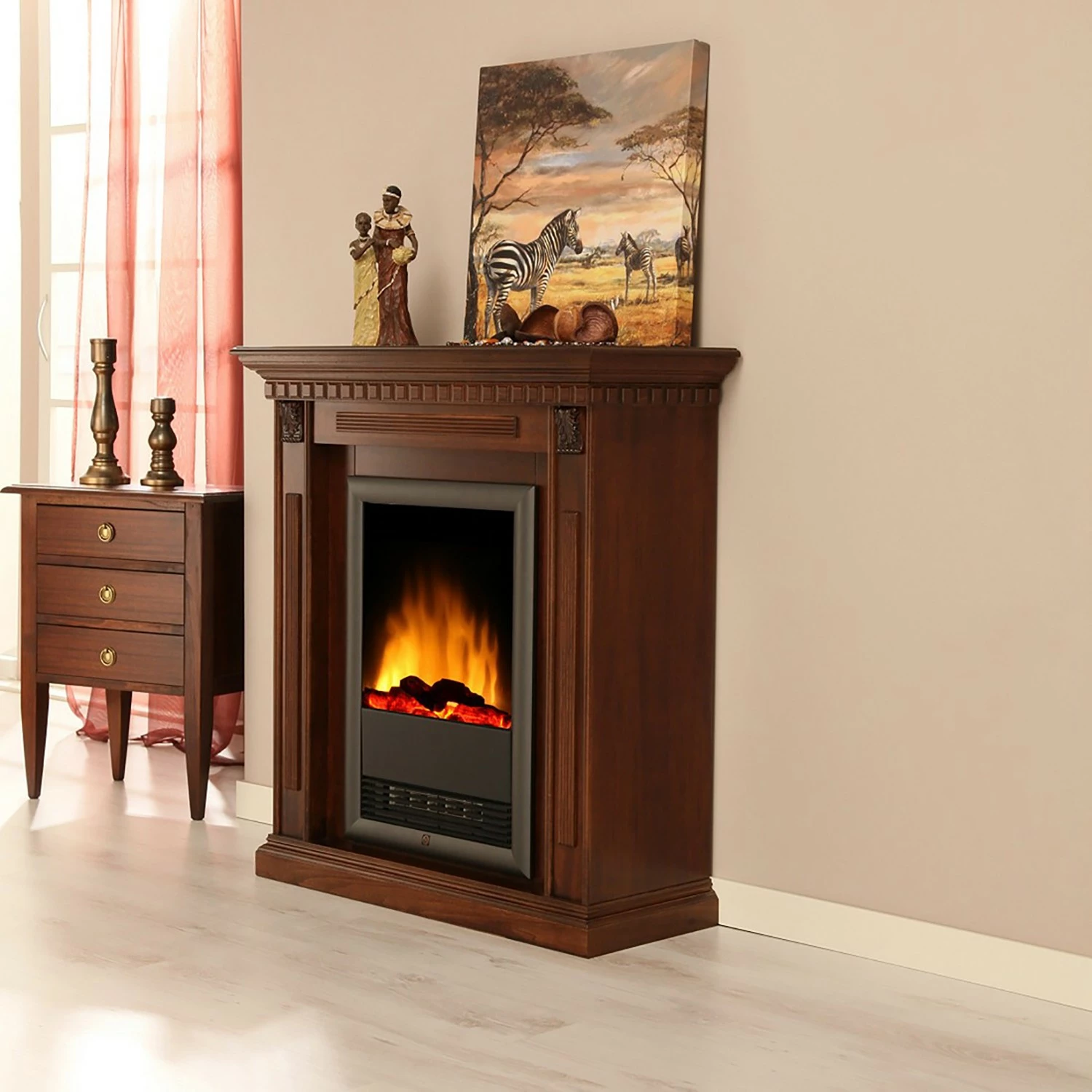 Montreux Cheminée électrique Abda - Marron colonial 5 Montreux Cheminée électrique Abda - Marron colonial – Image 3