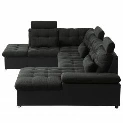 Fredriks Canapé panoramique Puntiro I - Tissu - Cuir synthétique Lilo / Tissu structuré Satur: Noit / Anthracite - Méridienne courte à droite / longue à gauche (vue de face) 43 Fredriks Canapé panoramique Puntiro I - Tissu - Cuir synthétique Lilo / Tissu structuré Satur: Noit / Anthracite - Méridienne courte à droite / longue à gauche (vue de face) -loftscape Boutique 1000021539 210614 18401900089 DETAILS P000000001000021539