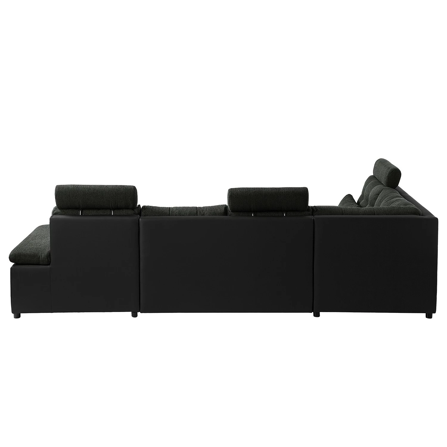 Fredriks Canapé panoramique Puntiro I - Tissu - Cuir synthétique Lilo / Tissu structuré Satur: Noit / Anthracite - Méridienne courte à droite / longue à gauche (vue de face) 11 Fredriks Canapé panoramique Puntiro I - Tissu - Cuir synthétique Lilo / Tissu structuré Satur: Noit / Anthracite - Méridienne courte à droite / longue à gauche (vue de face) – Image 9