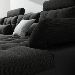 Fredriks Canapé panoramique Puntiro I - Tissu - Cuir synthétique Lilo / Tissu structuré Satur: Noit / Anthracite - Méridienne courte à droite / longue à gauche (vue de face) 54 Fredriks Canapé panoramique Puntiro I - Tissu - Cuir synthétique Lilo / Tissu structuré Satur: Noit / Anthracite - Méridienne courte à droite / longue à gauche (vue de face) -loftscape Boutique 1000021539 210614 18402000100 DETAILS P000000001000021539