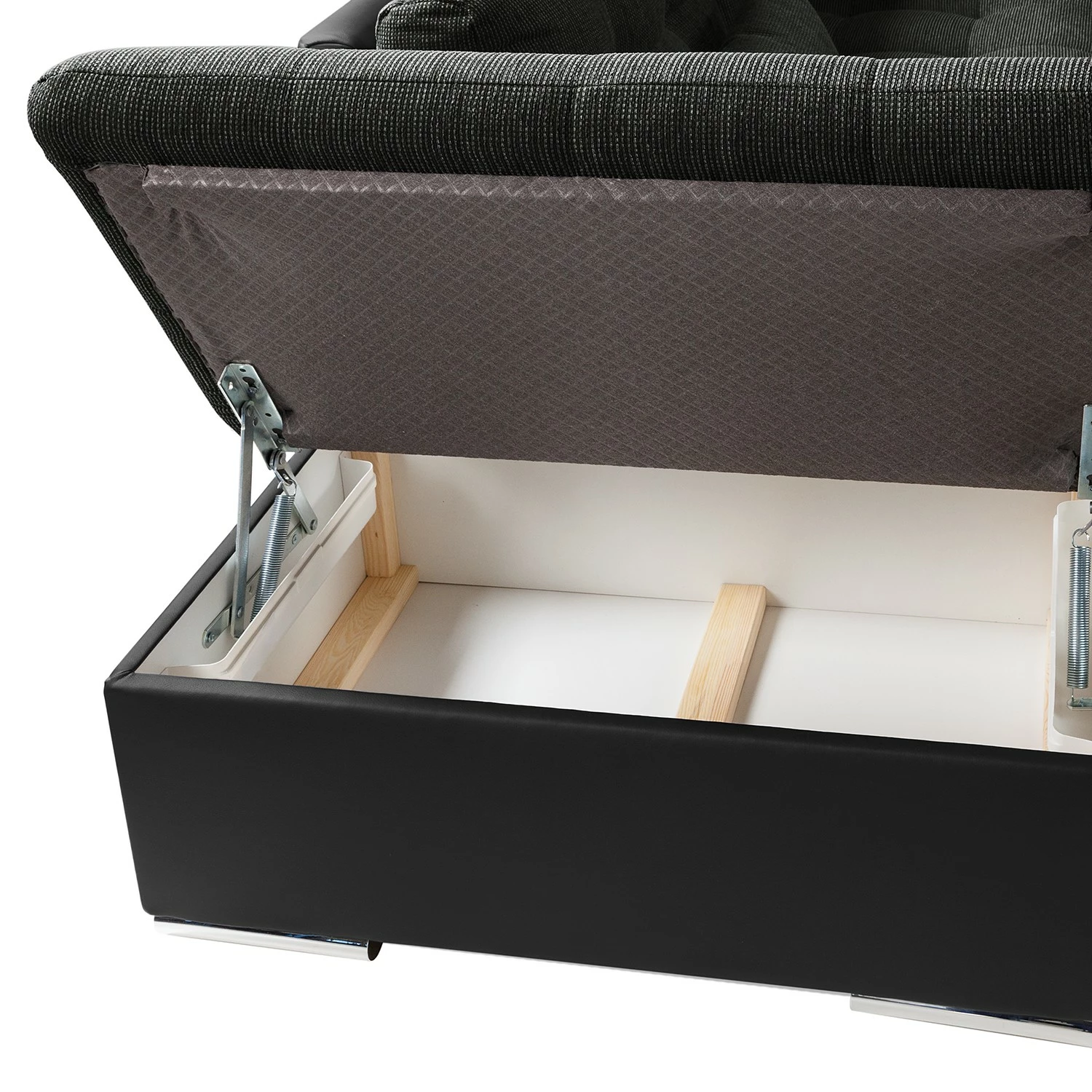 Fredriks Canapé panoramique Puntiro I - Tissu - Cuir synthétique Lilo / Tissu structuré Satur: Noit / Anthracite - Méridienne courte à droite / longue à gauche (vue de face) 24 Fredriks Canapé panoramique Puntiro I - Tissu - Cuir synthétique Lilo / Tissu structuré Satur: Noit / Anthracite - Méridienne courte à droite / longue à gauche (vue de face) – Image 22