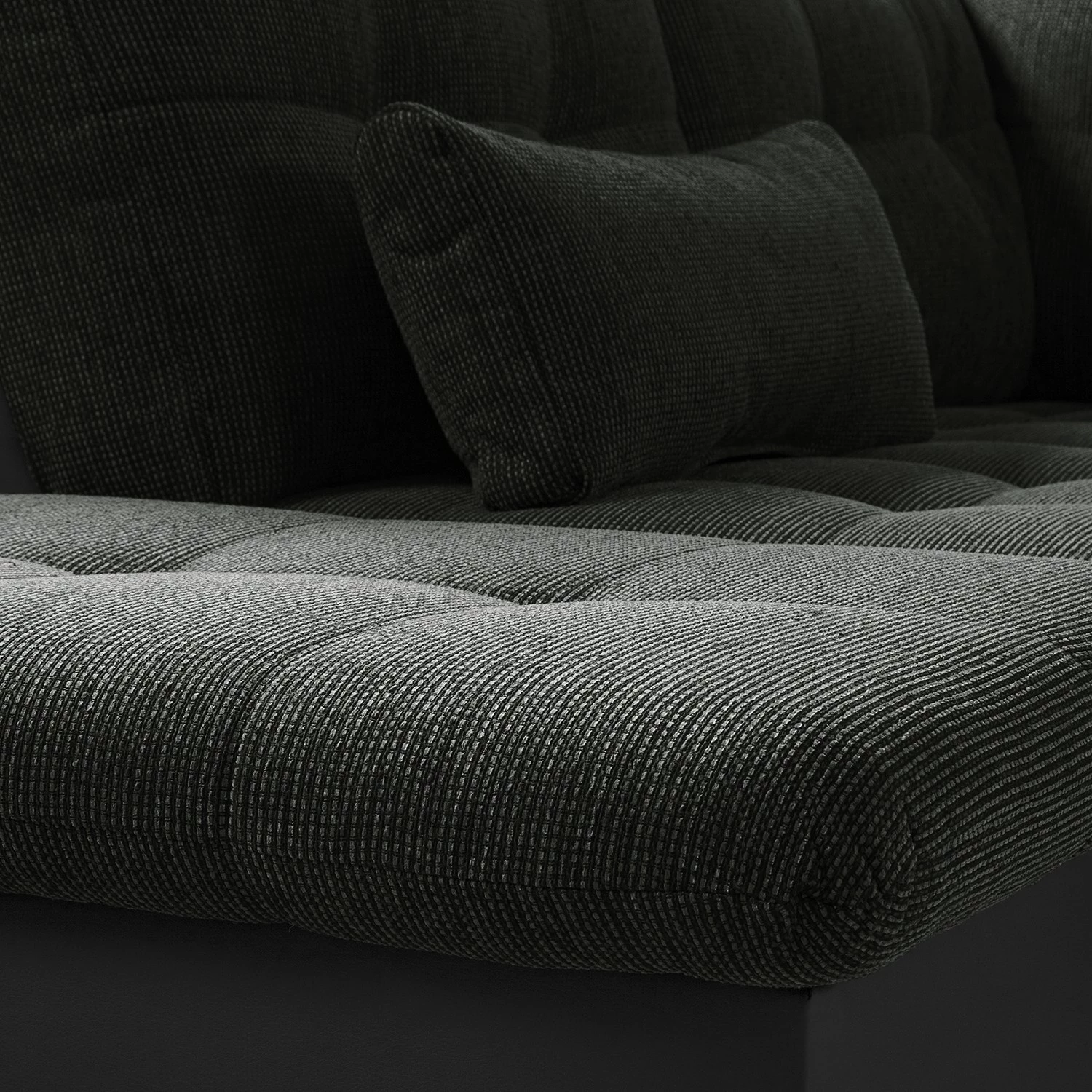 Fredriks Canapé panoramique Puntiro I - Tissu - Cuir synthétique Lilo / Tissu structuré Satur: Noit / Anthracite - Méridienne courte à droite / longue à gauche (vue de face) 26 Fredriks Canapé panoramique Puntiro I - Tissu - Cuir synthétique Lilo / Tissu structuré Satur: Noit / Anthracite - Méridienne courte à droite / longue à gauche (vue de face) – Image 24
