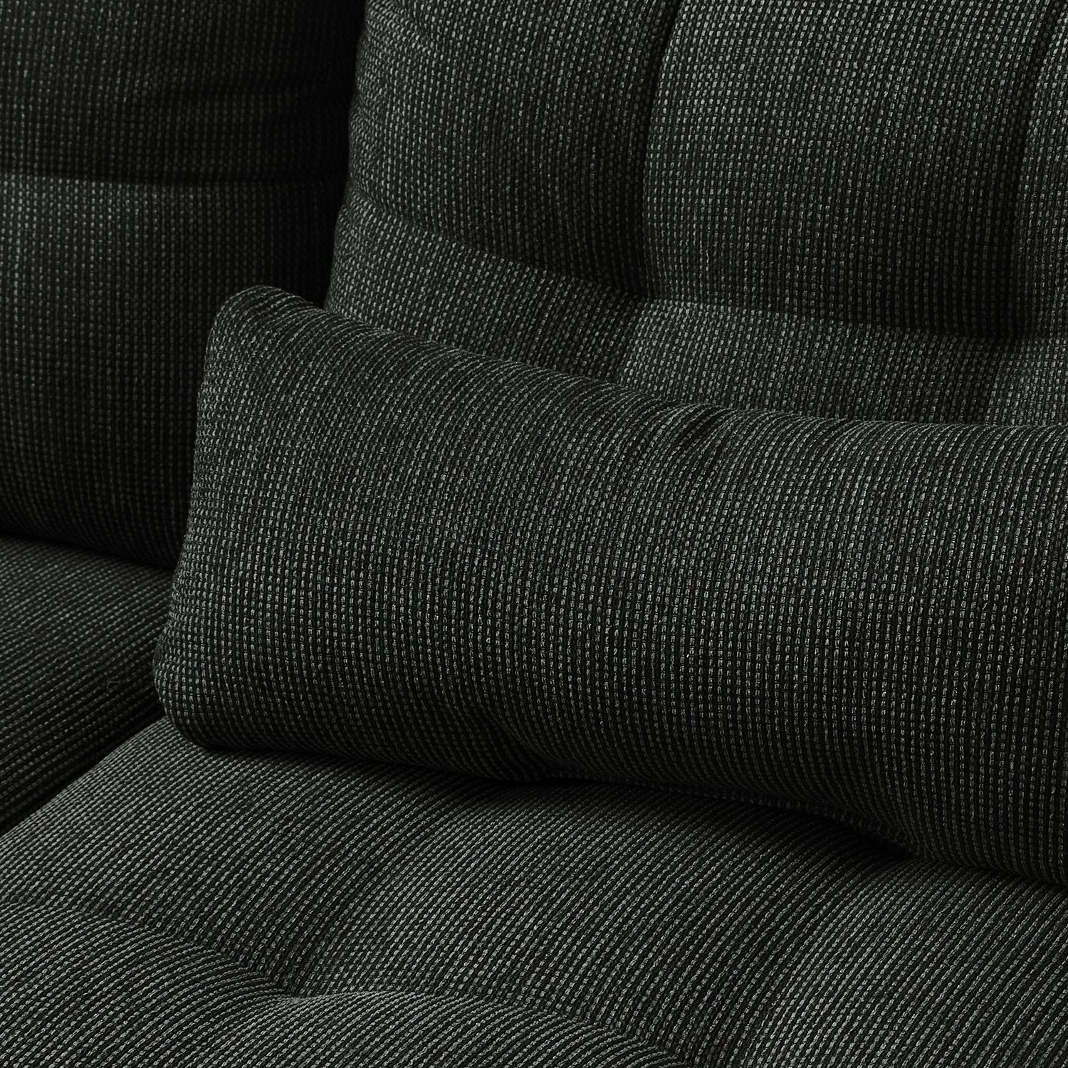 Fredriks Canapé panoramique Puntiro I - Tissu - Cuir synthétique Lilo / Tissu structuré Satur: Noit / Anthracite - Méridienne courte à droite / longue à gauche (vue de face) 27 Fredriks Canapé panoramique Puntiro I - Tissu - Cuir synthétique Lilo / Tissu structuré Satur: Noit / Anthracite - Méridienne courte à droite / longue à gauche (vue de face) – Image 25