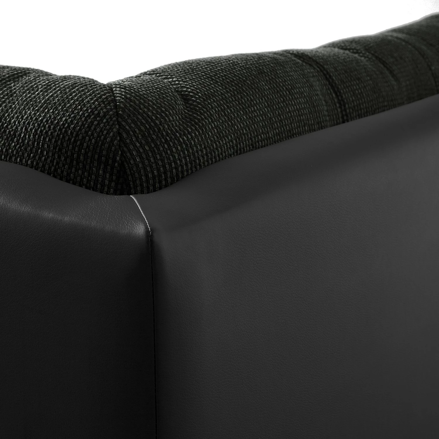 Fredriks Canapé panoramique Puntiro I - Tissu - Cuir synthétique Lilo / Tissu structuré Satur: Noit / Anthracite - Méridienne courte à droite / longue à gauche (vue de face) 31 Fredriks Canapé panoramique Puntiro I - Tissu - Cuir synthétique Lilo / Tissu structuré Satur: Noit / Anthracite - Méridienne courte à droite / longue à gauche (vue de face) – Image 29