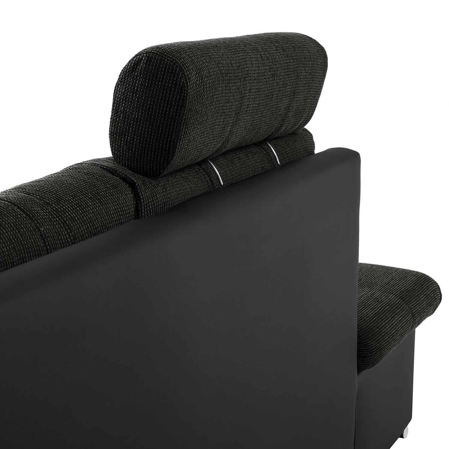 Fredriks Canapé panoramique Puntiro I - Tissu - Cuir synthétique Lilo / Tissu structuré Satur: Noit / Anthracite - Méridienne courte à droite / longue à gauche (vue de face) 32 Fredriks Canapé panoramique Puntiro I - Tissu - Cuir synthétique Lilo / Tissu structuré Satur: Noit / Anthracite - Méridienne courte à droite / longue à gauche (vue de face) – Image 30