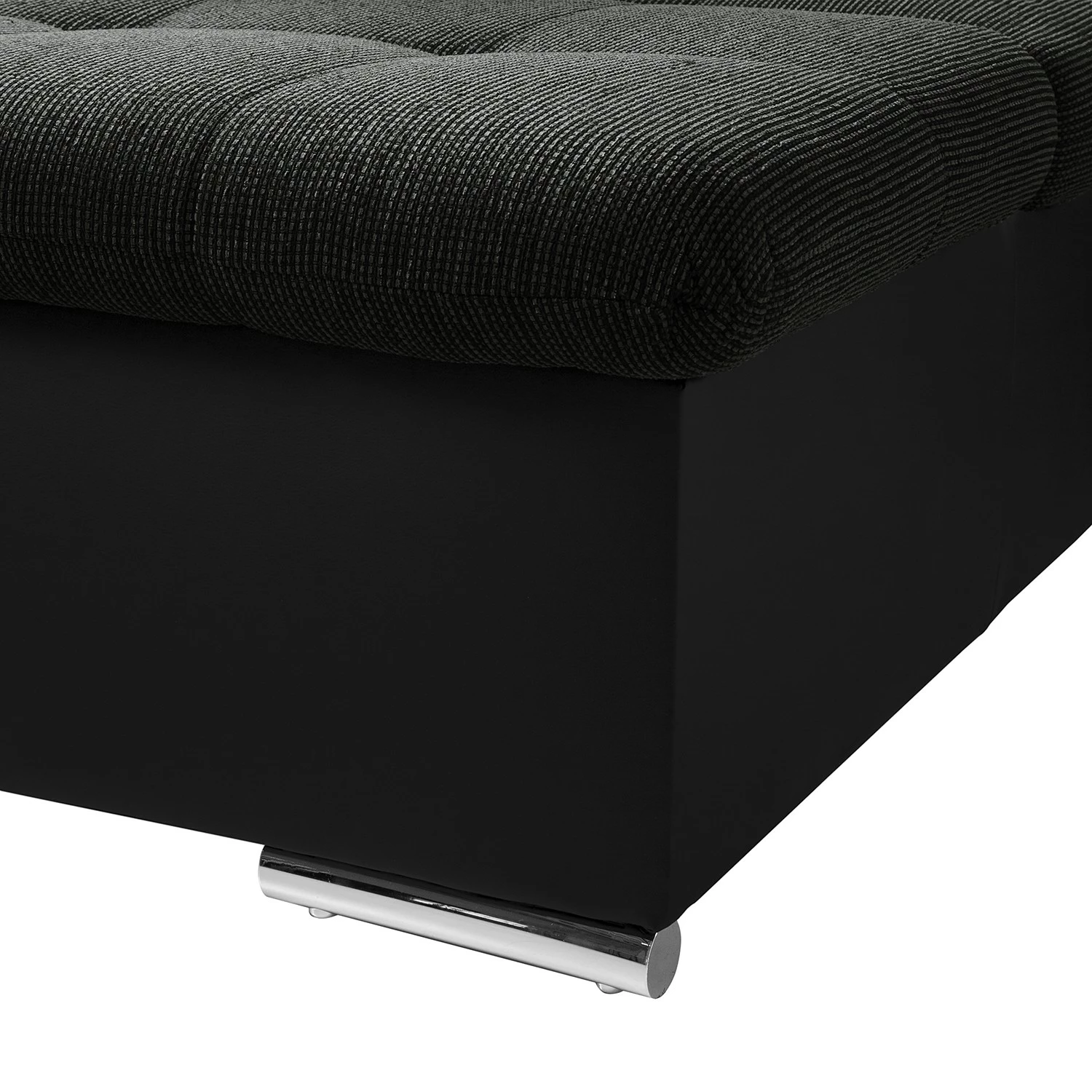 Fredriks Canapé panoramique Puntiro I - Tissu - Cuir synthétique Lilo / Tissu structuré Satur: Noit / Anthracite - Méridienne courte à droite / longue à gauche (vue de face) 33 Fredriks Canapé panoramique Puntiro I - Tissu - Cuir synthétique Lilo / Tissu structuré Satur: Noit / Anthracite - Méridienne courte à droite / longue à gauche (vue de face) – Image 31