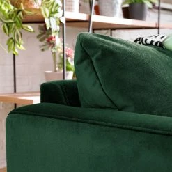 Jack & Alice Canapé d'angle Elnora - Vert foncé - Méridienne longue à gauche (vue de face) - Avec repose-pieds -loftscape Boutique 1000022208 181114 11415723 MOOD GALLERYIMAGES P000000001000022208 mood