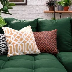 Jack & Alice Canapé d'angle Elnora - Vert foncé - Méridienne longue à gauche (vue de face) - Avec repose-pieds -loftscape Boutique 1000022208 181114 11415724 MOOD GALLERYIMAGES P000000001000022208 mood