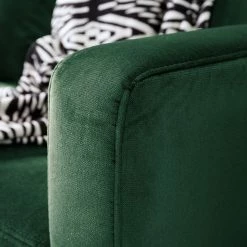 Jack & Alice Canapé d'angle Elnora - Vert foncé - Méridienne longue à gauche (vue de face) - Avec repose-pieds -loftscape Boutique 1000022208 181114 11415725 MOOD GALLERYIMAGES P000000001000022208 mood