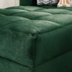 Jack & Alice Canapé d'angle Elnora - Vert foncé - Méridienne longue à gauche (vue de face) - Avec repose-pieds -loftscape Boutique 1000022208 181114 11415726 MOOD GALLERYIMAGES P000000001000022208 mood