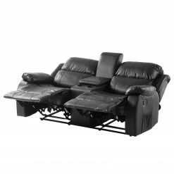 Modoform Fauteuil de cinéma Mendis (2 places) - Imitation cuir - Noir -loftscape Boutique 1000027315 201130 13573300224 DETAILS P000000001000027315