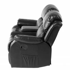 Modoform Fauteuil de cinéma Mendis (2 places) - Imitation cuir - Noir -loftscape Boutique 1000027315 201130 13573400226 DETAILS P000000001000027315