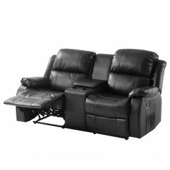 Modoform Fauteuil de cinéma Mendis (2 places) - Imitation cuir - Noir -loftscape Boutique 1000027315 201130 13573400228 DETAILS P000000001000027315