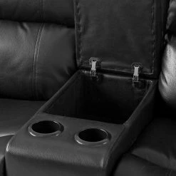 Modoform Fauteuil de cinéma Mendis (2 places) - Imitation cuir - Noir -loftscape Boutique 1000027315 201130 13573500235 DETAILS P000000001000027315