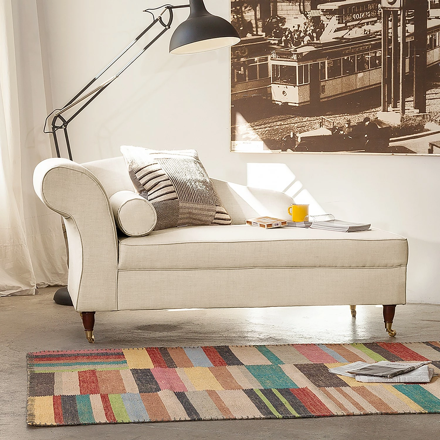 Maison Belfort Méridienne Colmar - Beige - Accoudoir monté à gauche (vu de face) 4 Maison Belfort Méridienne Colmar - Beige - Accoudoir monté à gauche (vu de face) – Image 2