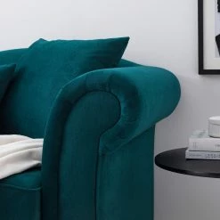 Jack & Alice Canapé York (3 places) - Tissu Chepi : Bleu pétrol -loftscape Boutique 1000031010 201127 16485000139 DETAILS P000000001000031010