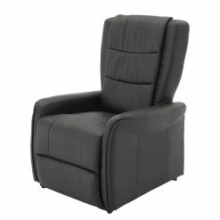 Modoform Fauteuil de relaxation Nesna - Cuir véritable / Imitation cuir - Noir