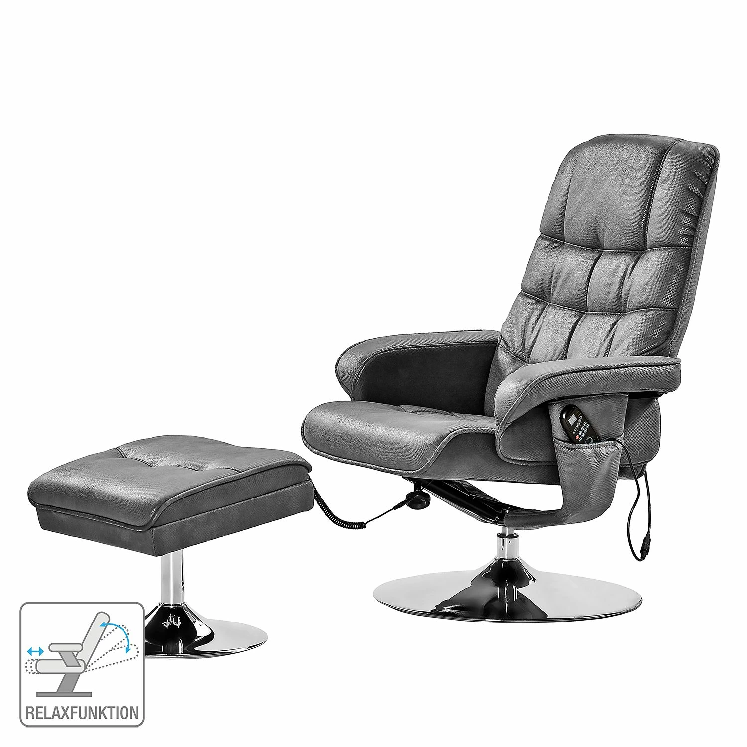 Modoform Fauteuil de massage Wilber - Aspect cuir vieilli - Basalte 4 Modoform Fauteuil de massage Wilber - Aspect cuir vieilli - Basalte – Image 2