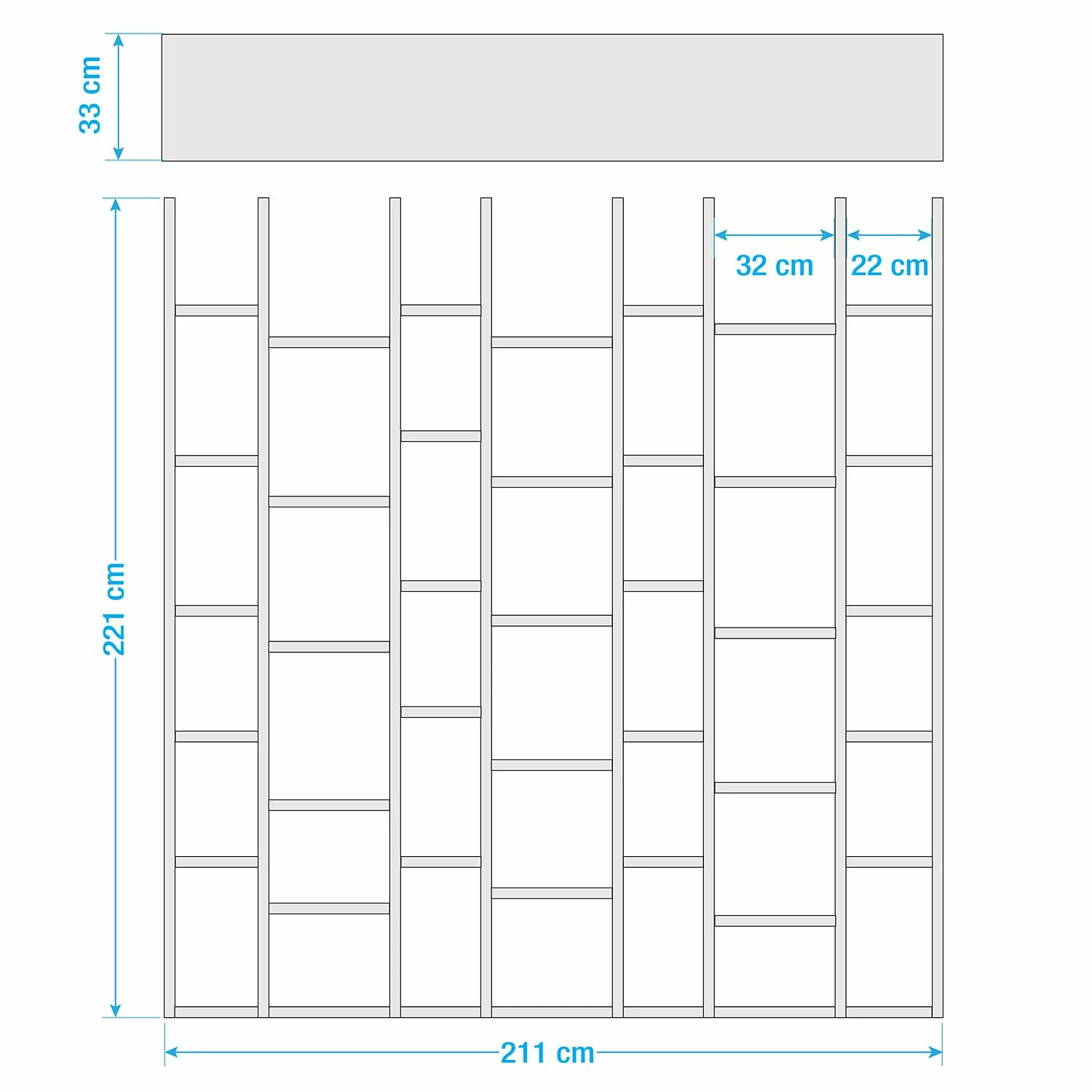 Loftscape Bibliothèque Emporior II - Blanc brillant - Largeur : 211 cm 5 Loftscape Bibliothèque Emporior II - Blanc brillant - Largeur : 211 cm – Image 3