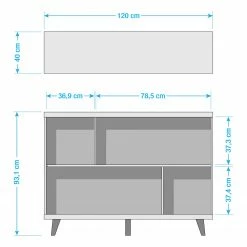 Germania Étagère Neston I - Partiellement en chêne massif - Blanc mat / Imitation chêne de Sanremo -loftscape Boutique 1000039567 180612 14224002 GALLERYIMAGES P000000001000039567