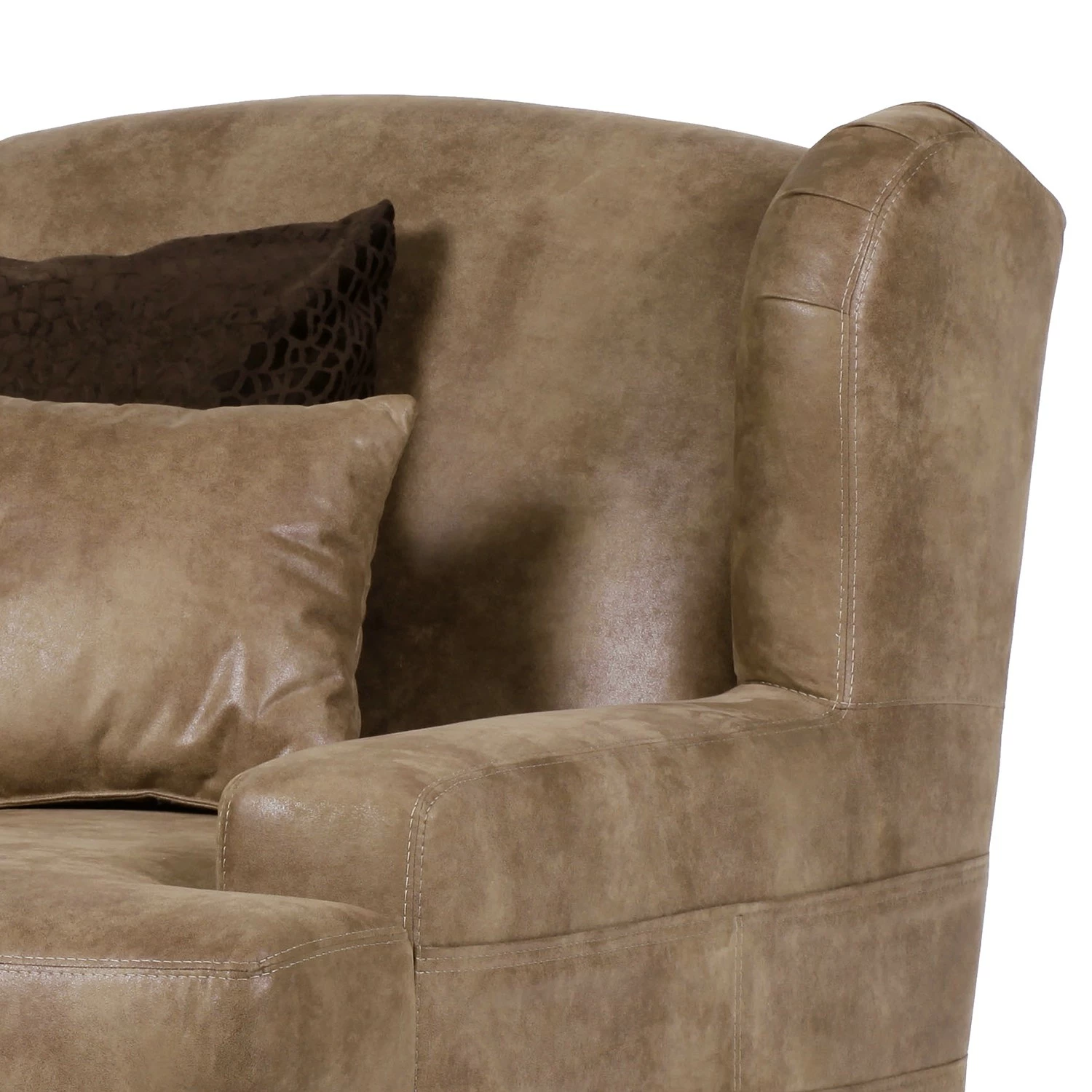 Red Living Grand fauteuil à oreilles Dream - Microfibre marron 5 Red Living Grand fauteuil à oreilles Dream - Microfibre marron – Image 3