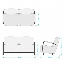 Ars manufacti Ensemble de salon Straid (3-2) - Basalte -loftscape Boutique 1000042110 110 GALLERYIMAGES P000000001000042110