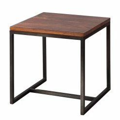 Eva Padberg Collection Table d’appoint Woodson - Acacia massif / Fer - Acacia Brun