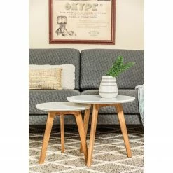 Mørteens Tables d'appoint Ockelbo (lot de 2) - Blanc / Chêne partiellement massif 10 Mørteens Tables d'appoint Ockelbo (lot de 2) - Blanc / Chêne partiellement massif -loftscape Boutique 1000054617 200429 06491400043 MOOD DETAILS P000000001000054617 mood