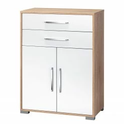 Maja Möbel Commode Merit - Blanc brillant / Imitation chêne de Sonoma