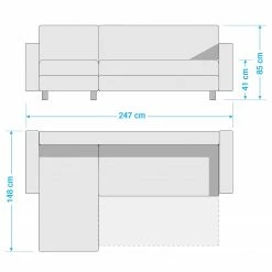 Fredriks Canapé d'angle Dublin II (convertible) - Noir -loftscape Boutique 1000073182 201125 15395700055 SKETCH DETAILS P000000001000073182 sketch